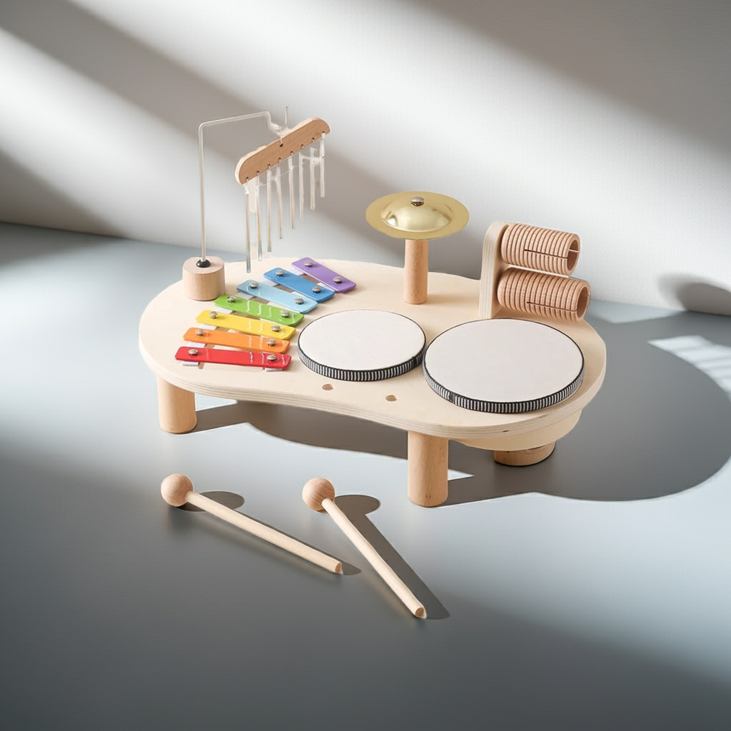 Jouet musical Montessori en bois – xylophone avec cloches