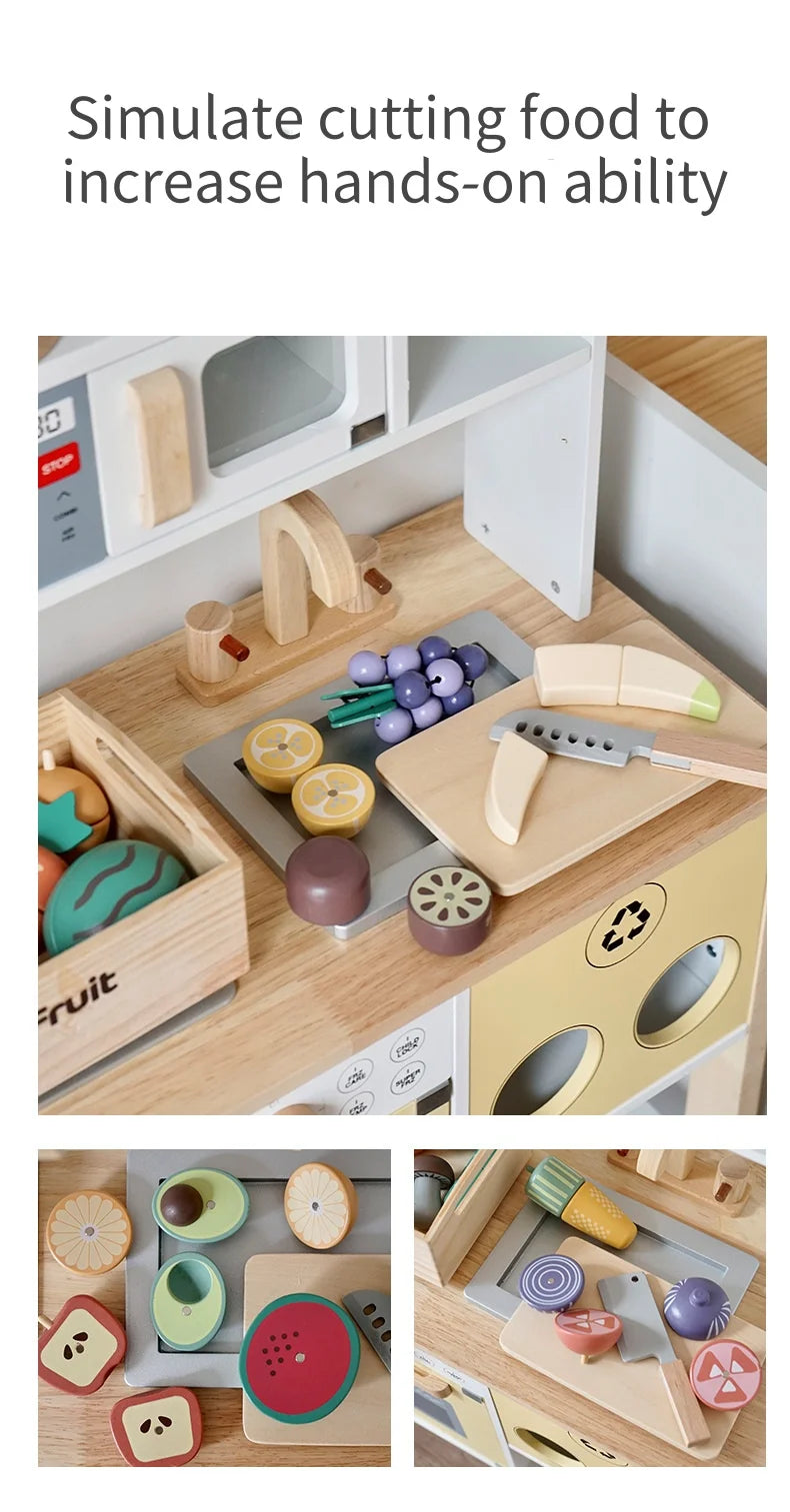 Houten Snijset Groenten & Fruit - Engels Leren door Koken