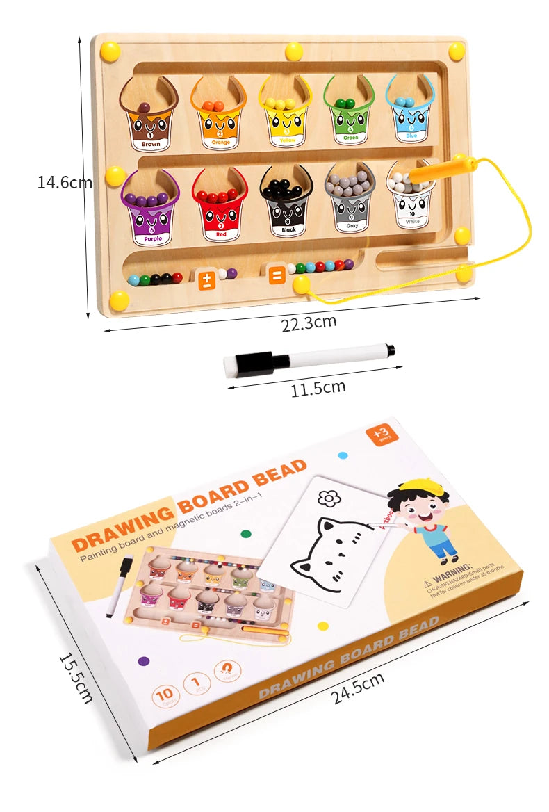 2-in-1 Magnetisch Leerbord - Engels Leren door Kleuren & Tekenen
