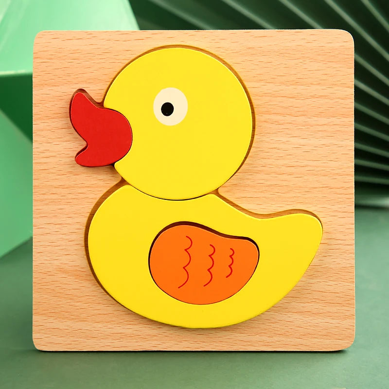 3D Houten Dieren Puzzel - Educatief Speelgoed voor Baby's en Peuters