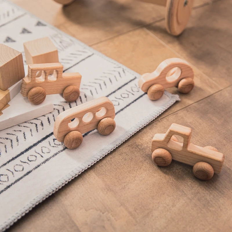Houten Dinosaurus Auto Speelgoed - Educatief Montessori Speelgoed voor Kinderen
