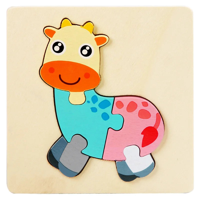 3D Houten Dieren en Voertuigen Puzzel - Educatief Speelgoed voor Kinderen