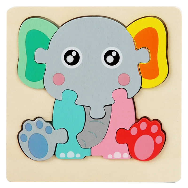 3D Houten Dieren en Voertuigen Puzzel - Educatief Speelgoed voor Kinderen