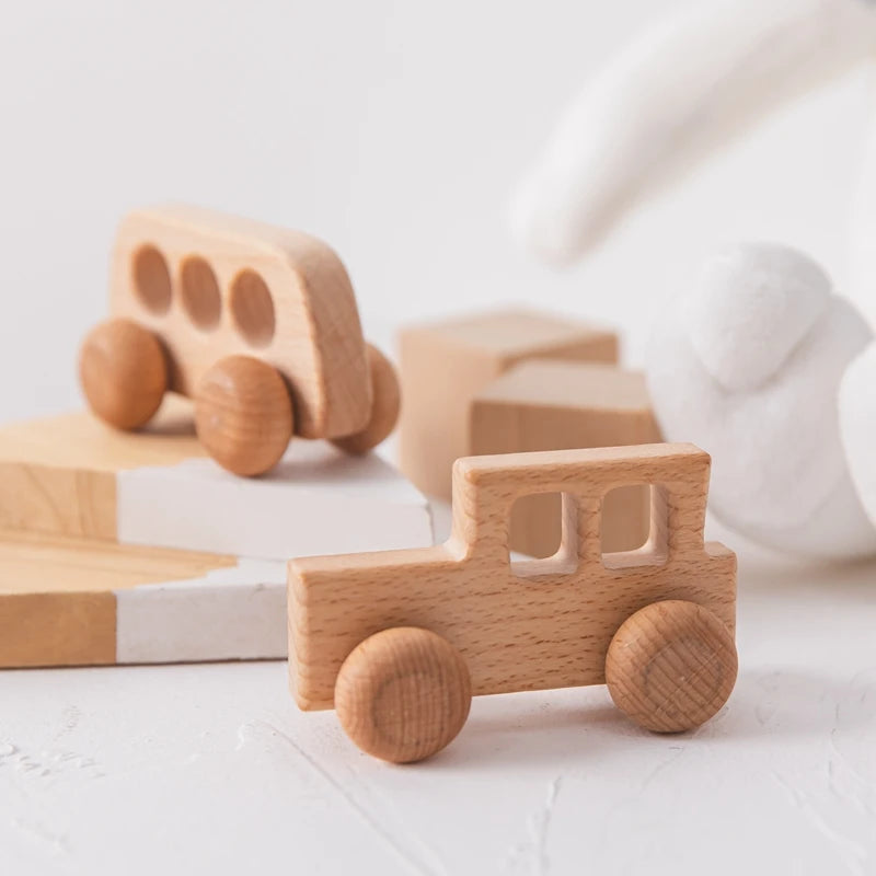 Houten Dinosaurus Auto Speelgoed - Educatief Montessori Speelgoed voor Kinderen