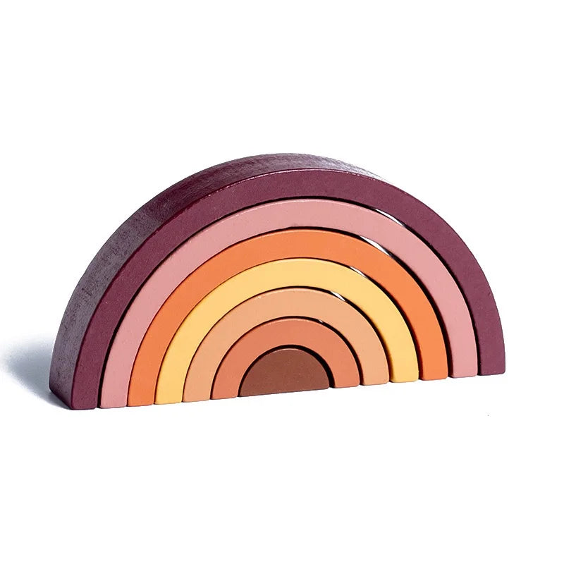 Pont arc-en-ciel Montessori - Blocs de construction en bois, jouets d'apprentissage des couleurs pour bébé