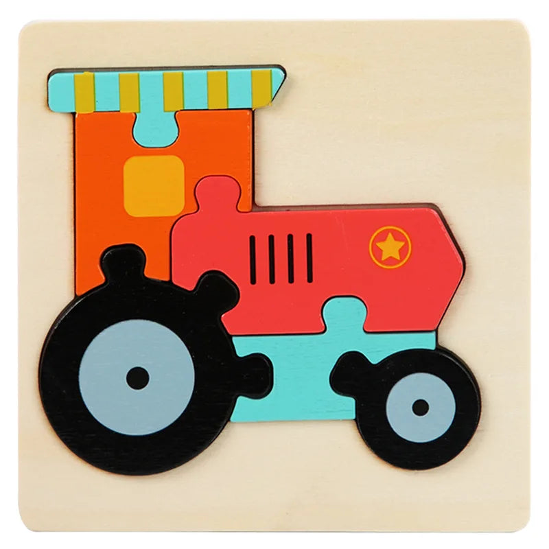 3D Houten Dieren en Voertuigen Puzzel - Educatief Speelgoed voor Kinderen