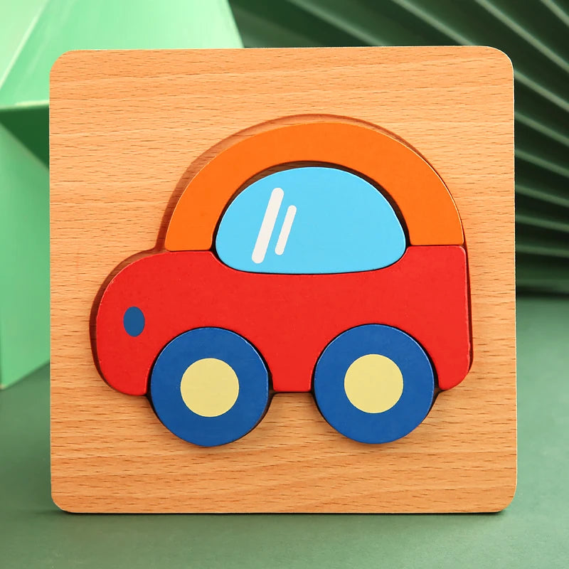3D Houten Dieren Puzzel - Educatief Speelgoed voor Baby's en Peuters
