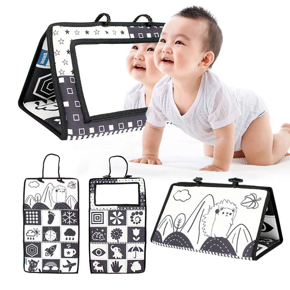 Zwart-Wit Baby Spiegel Speelgoed - Montessori Tummy Time Sensorisch Speelgoed