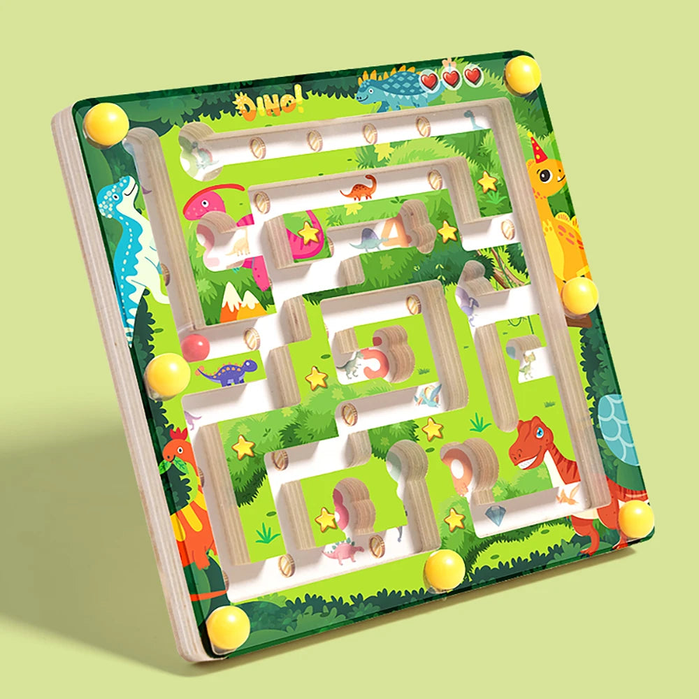 Magnetisch Kleur en Cijfer Doolhof - Montessori Dinosaurus Educatief Speelgoed