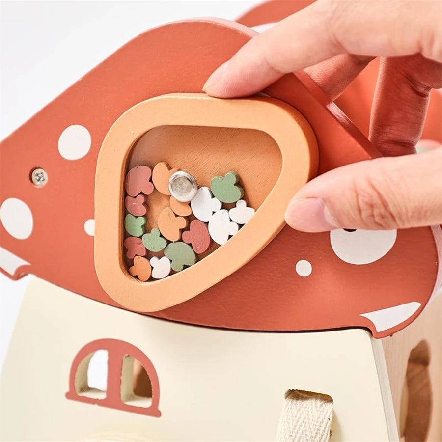 Montessori Houten Paddenstoel Puzzel - Muziek Speelgoed voor Baby's