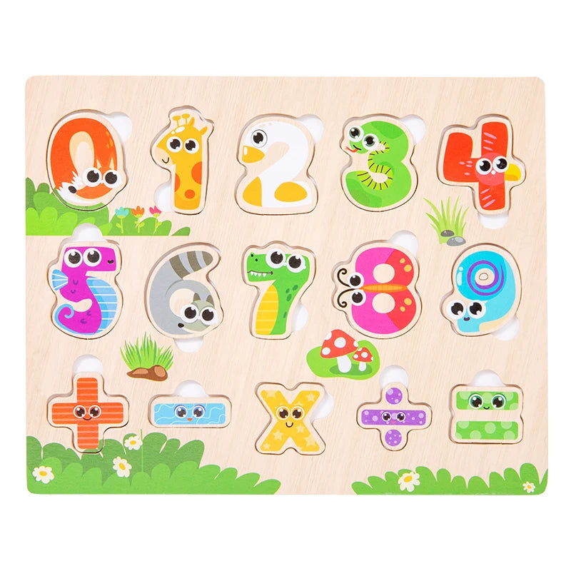 Montessori Houten Puzzels - Grijpbord Educatief Speelgoed Baby Cadeau