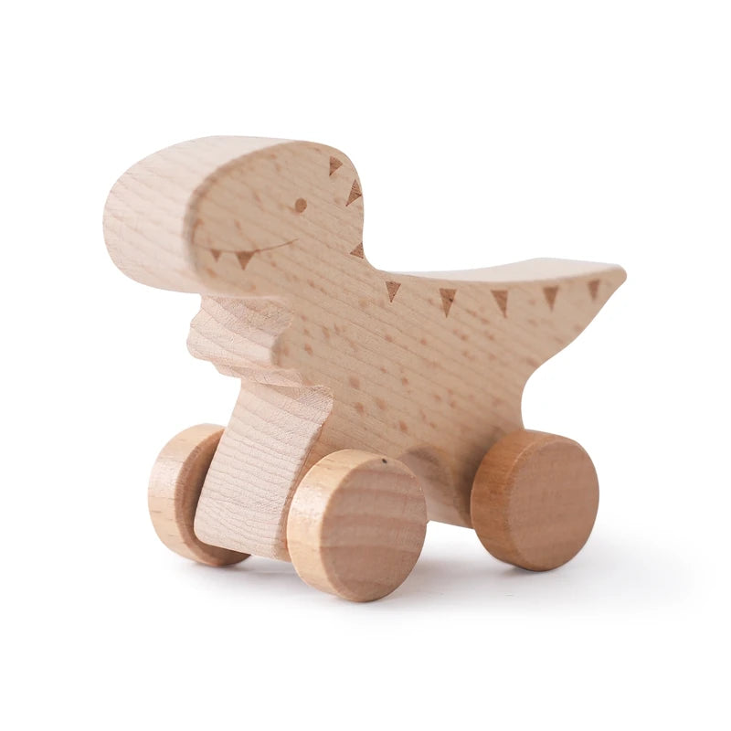 Houten Dinosaurus Auto Speelgoed - Educatief Montessori Speelgoed voor Kinderen