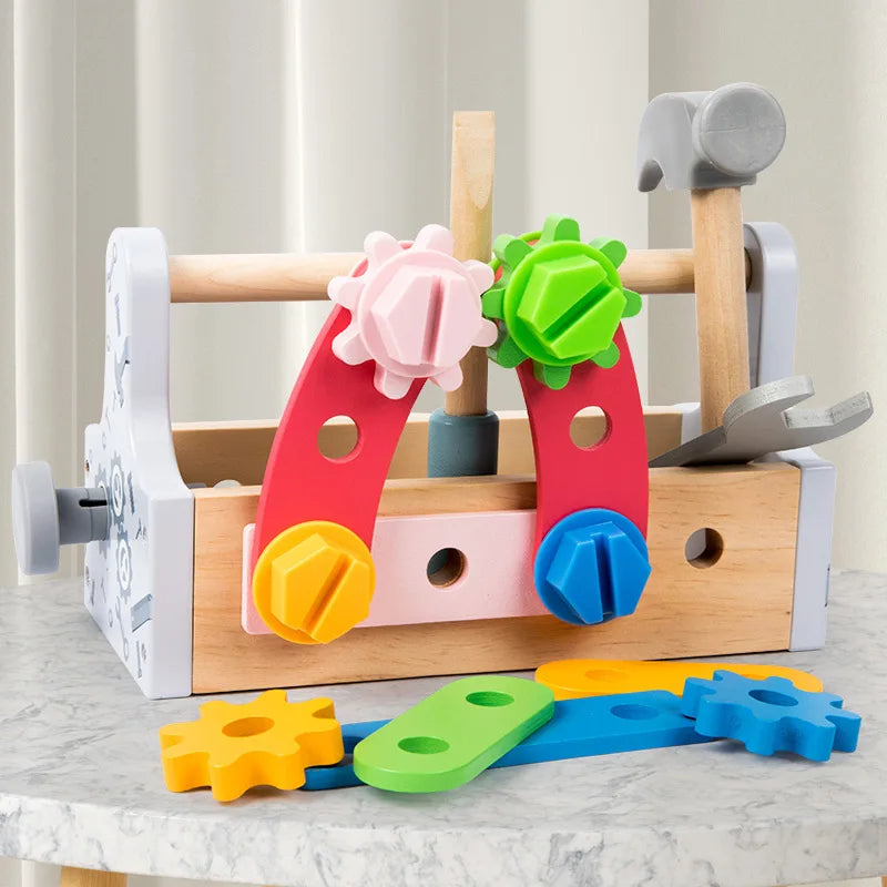 Boîte à outils en bois pour enfants - Jeux de rôle éducatifs