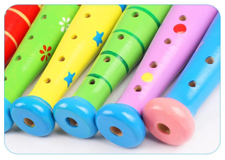 Kleurrijke Houten Fluit - Educatief Muziekinstrument voor Kinderen