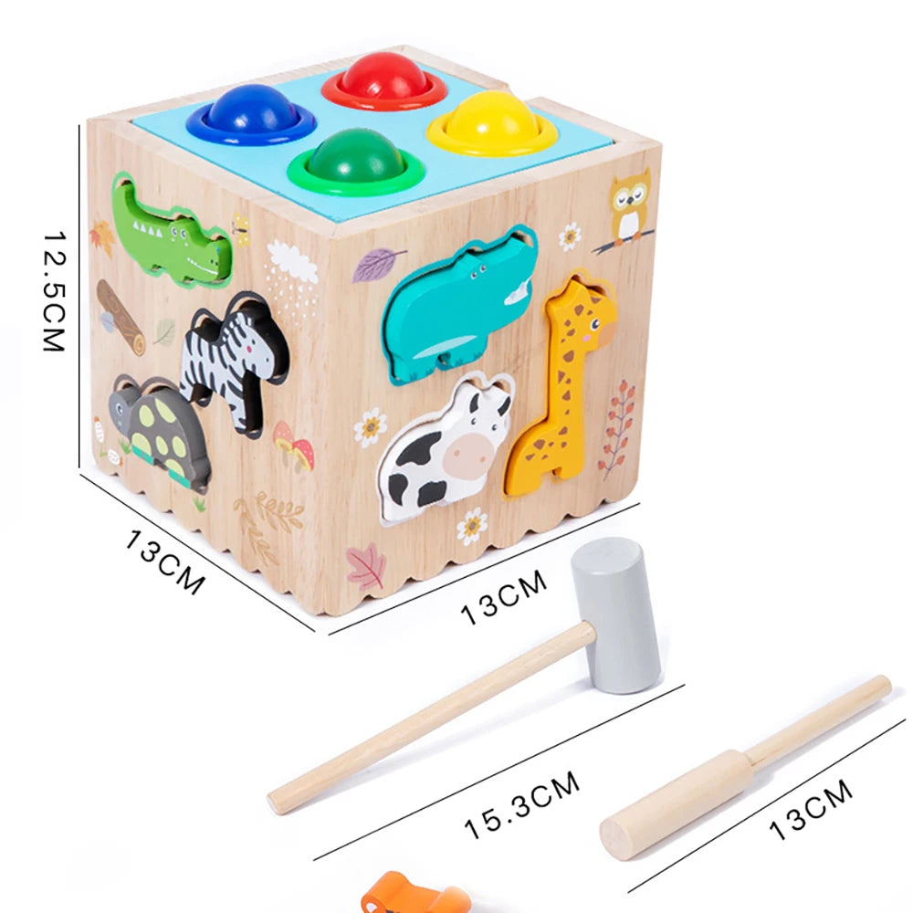 Houten Montessori Vormensorteerspel - Educatief Puzzelspel voor Peuters