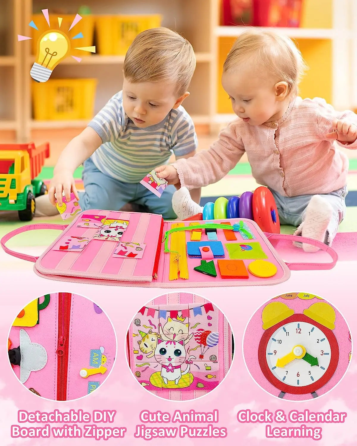 Montessori Busy Board - Engels Leren door Ontdekken en Spelen