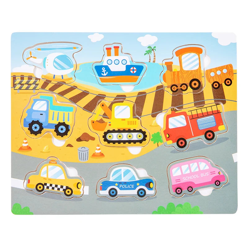 Montessori Houten Puzzels - Grijpbord Educatief Speelgoed Baby Cadeau