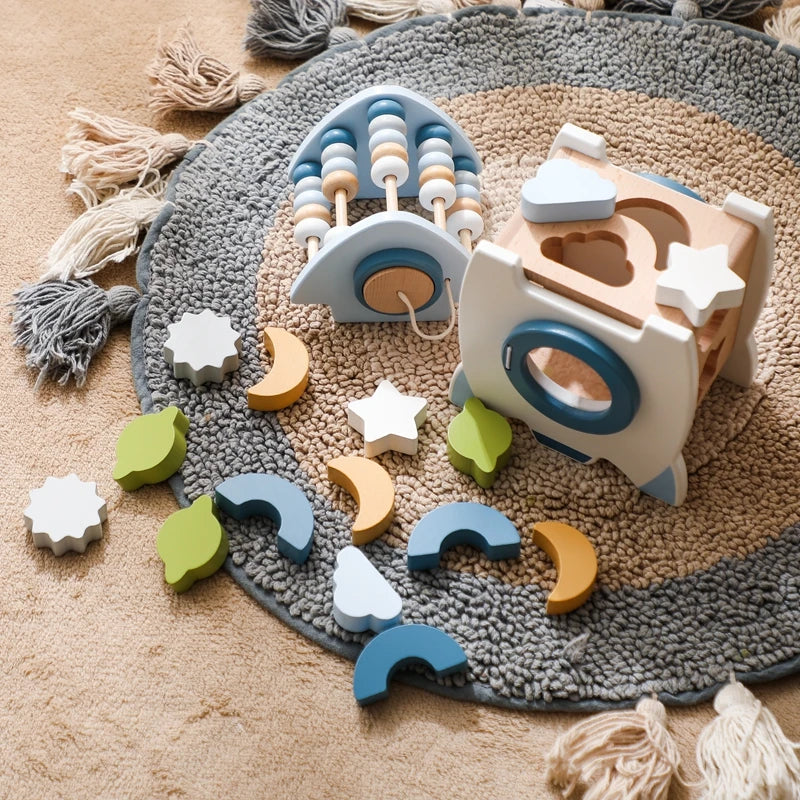 Montessori Houten Paddenstoel Puzzel - Muziek Speelgoed voor Baby's