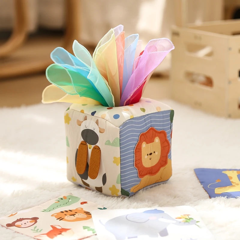 Montessori Katoenen Tissue Box - Sensorisch Speelgoed voor Peuters