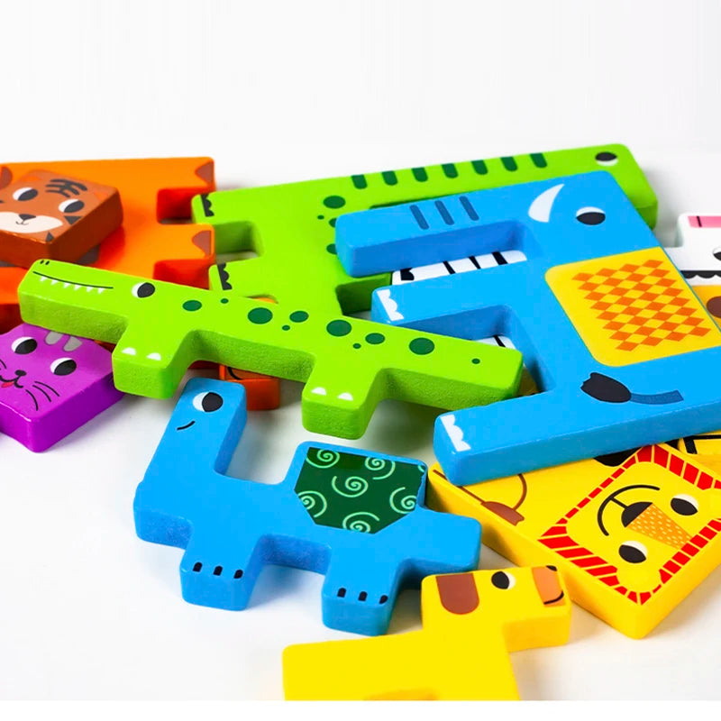 Montessori Houten Dieren & Transport Puzzel - Educatief Speelgoed voor Peuters