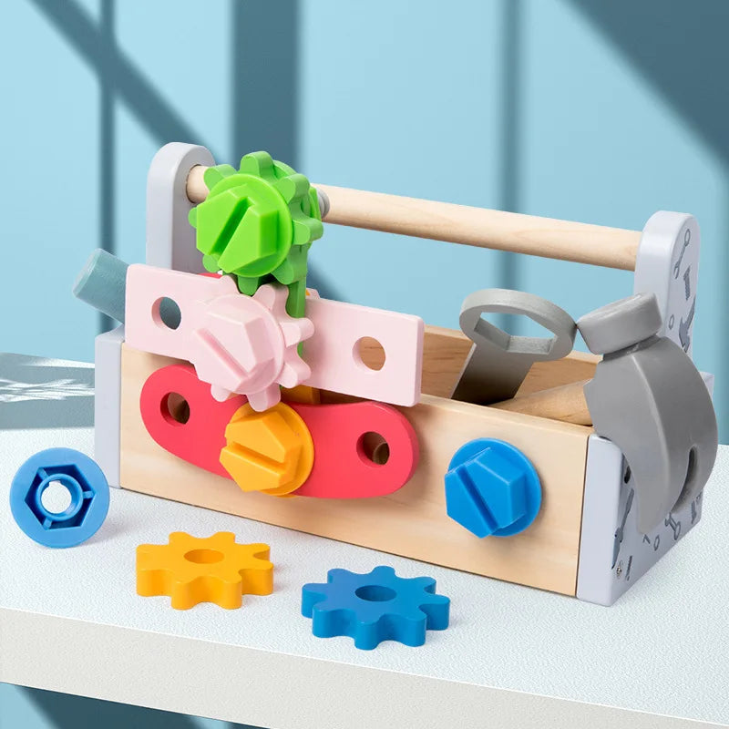 Boîte à outils en bois pour enfants - Jeux de rôle éducatifs