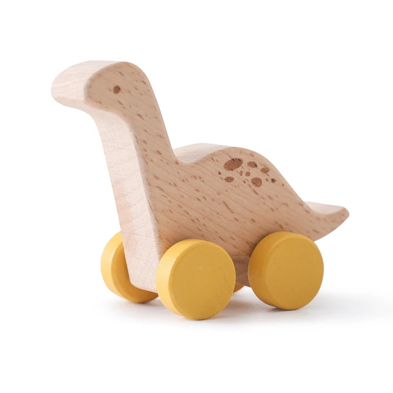 Houten Dinosaurus Auto Speelgoed - Educatief Montessori Speelgoed voor Kinderen