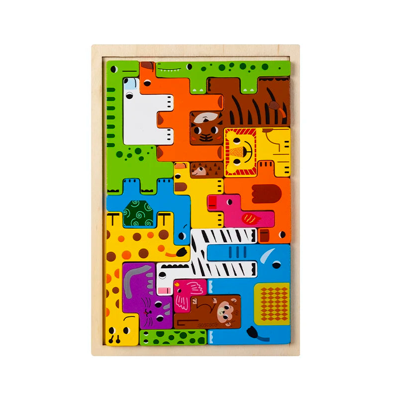 Montessori Houten Dieren & Transport Puzzel - Educatief Speelgoed voor Peuters