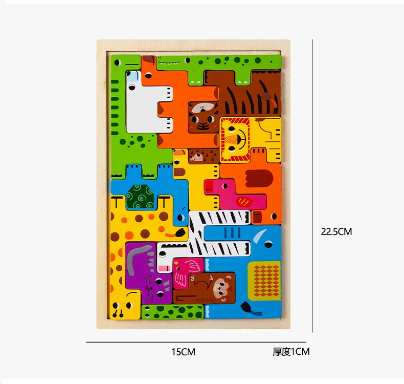 Montessori Houten Dieren & Transport Puzzel - Educatief Speelgoed voor Peuters