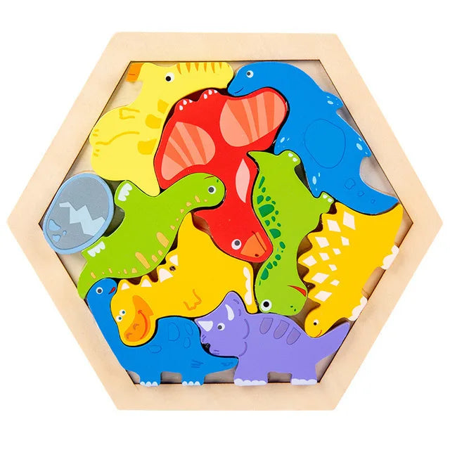 Houten 3D Puzzel voor Kinderen - Educatief Speelgoed Baby Dieren Puzzel