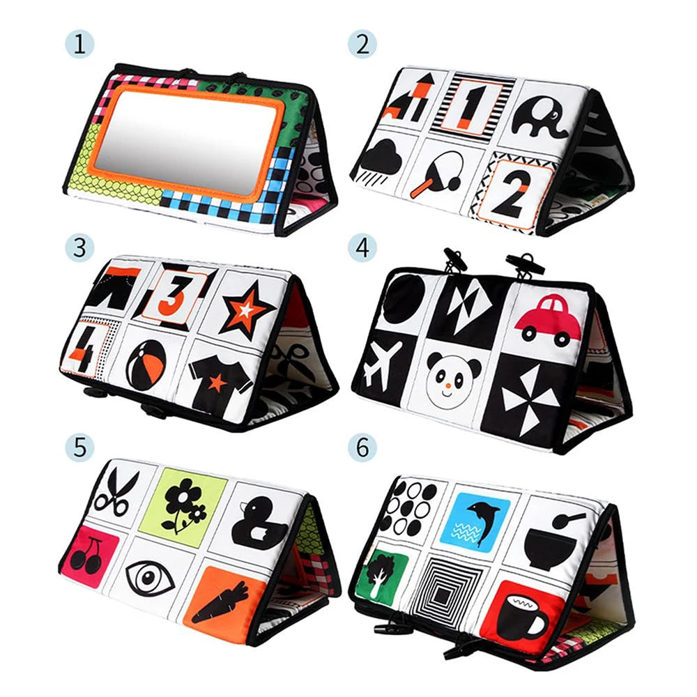 Zwart-Wit Baby Spiegel Speelgoed - Montessori Tummy Time Sensorisch Speelgoed