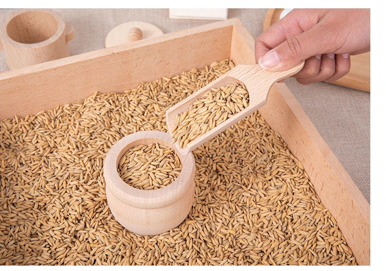 Ensemble de vie pratique Montessori - Jouets d'apprentissage pour verser et tamiser le riz