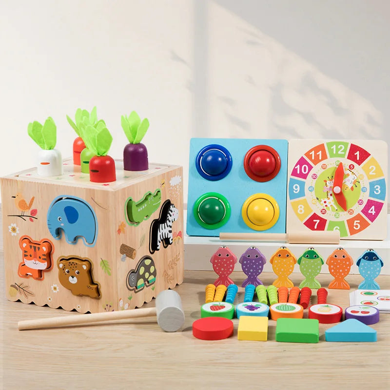 Houten Montessori Vormensorteerspel - Educatief Puzzelspel voor Peuters