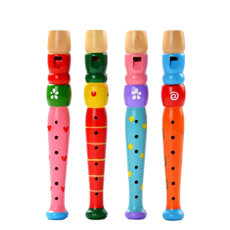 Kleurrijke Houten Fluit - Educatief Muziekinstrument voor Kinderen