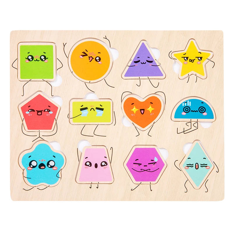 Montessori Houten Puzzels - Grijpbord Educatief Speelgoed Baby Cadeau