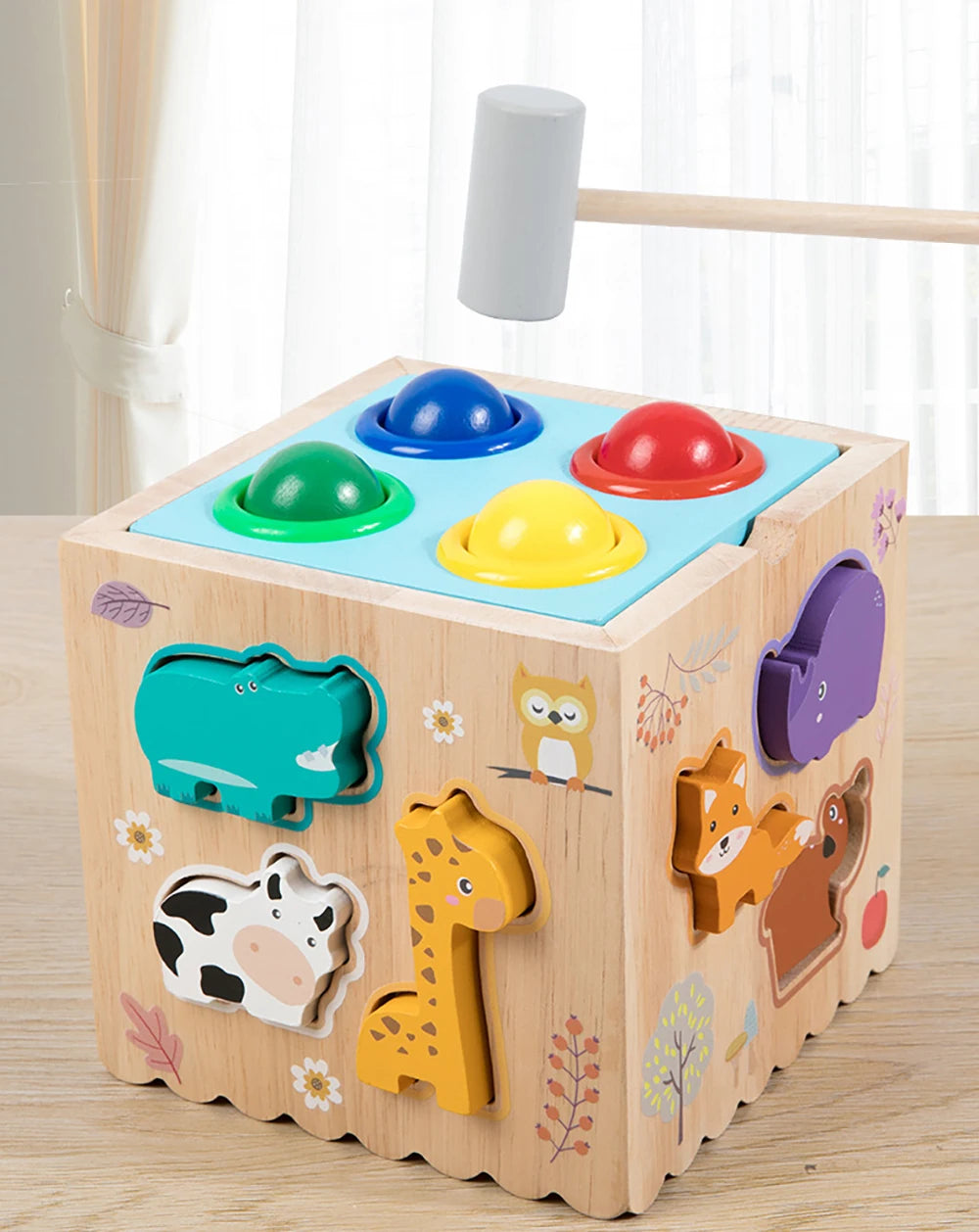 Houten Montessori Vormensorteerspel - Educatief Puzzelspel voor Peuters