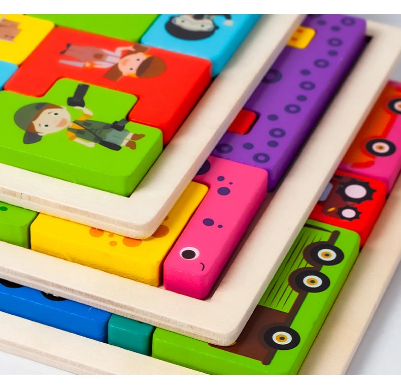 Montessori Houten Dieren & Transport Puzzel - Educatief Speelgoed voor Peuters