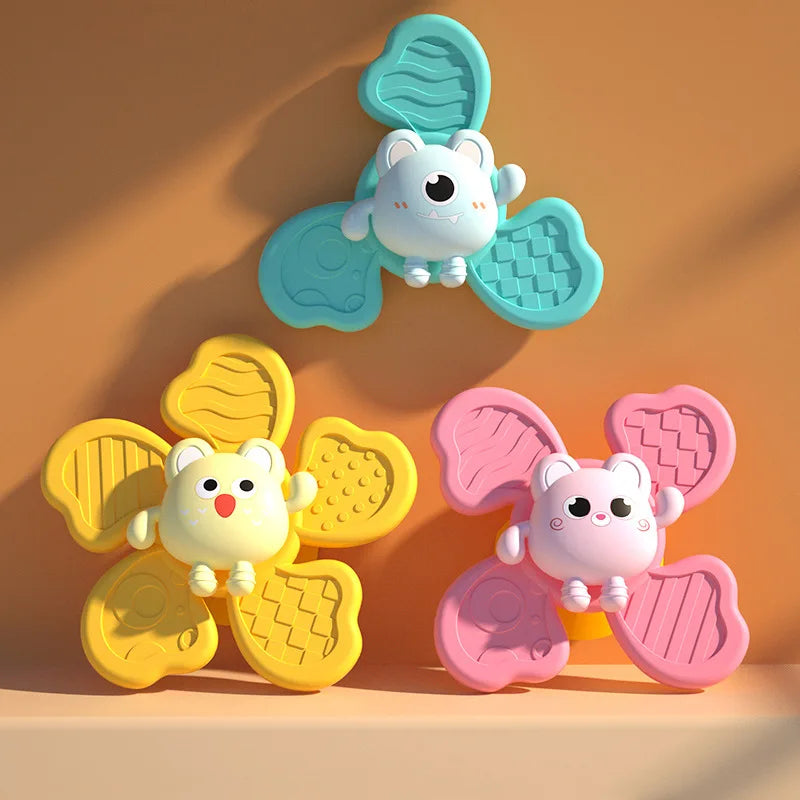 Jouets de bain Montessori - Toupie à ventouse rotative pour bébés et tout-petits