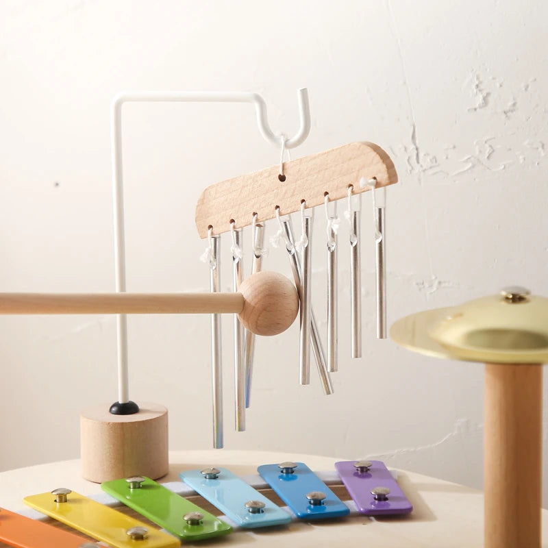 Houten Montessori muziekspeelgoed – xylofoon met klankbellen