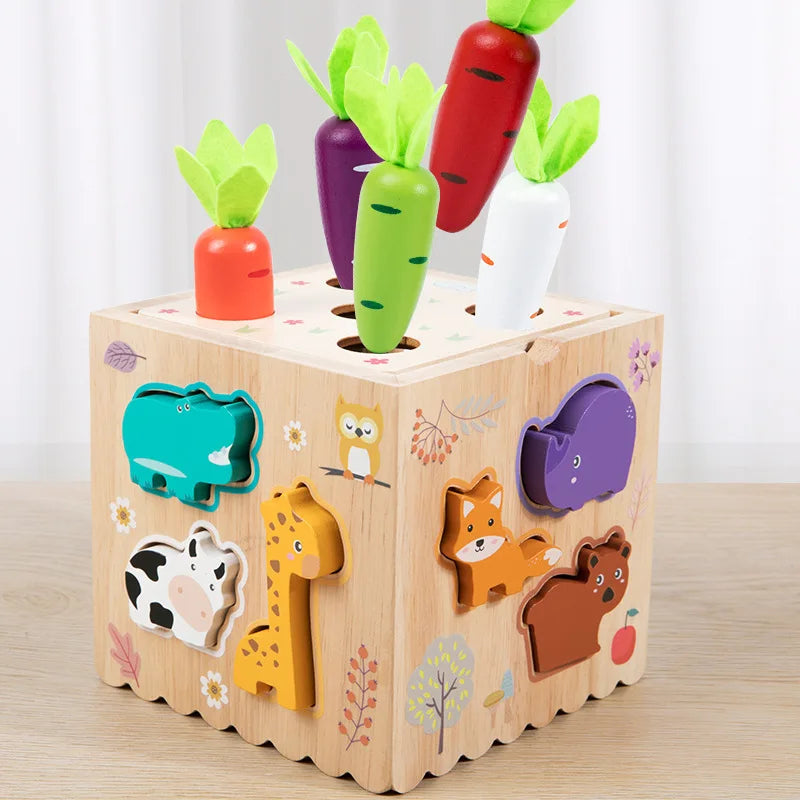 Houten Montessori Vormensorteerspel - Educatief Puzzelspel voor Peuters