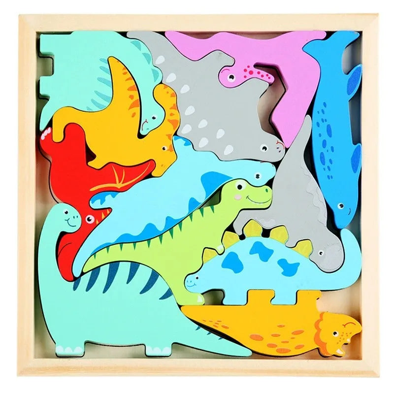 Montessori Houten Grijppuzzel - 3D Educatief Speelgoed Dieren Fruit Groenten