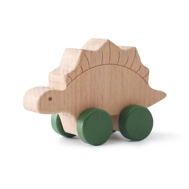 Houten Dinosaurus Auto Speelgoed - Educatief Montessori Speelgoed voor Kinderen