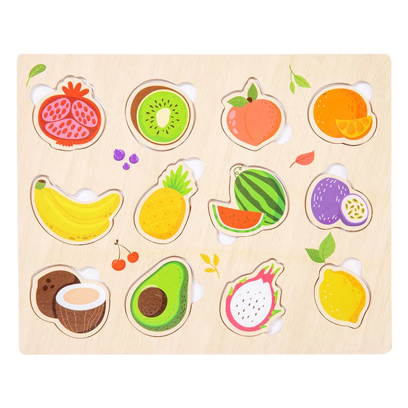 Montessori Houten Puzzels - Grijpbord Educatief Speelgoed Baby Cadeau