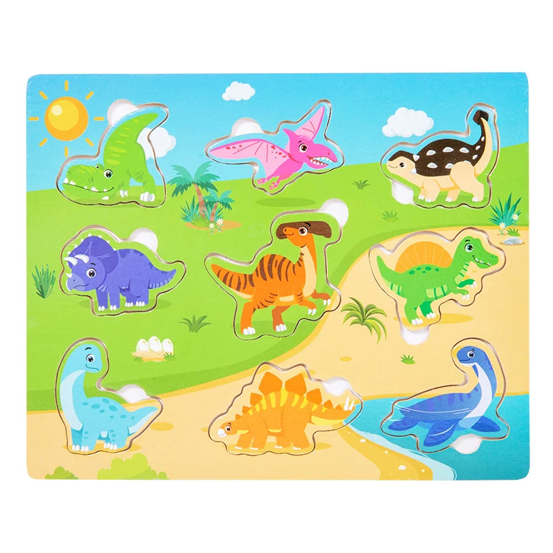 Montessori Houten Puzzels - Grijpbord Educatief Speelgoed Baby Cadeau