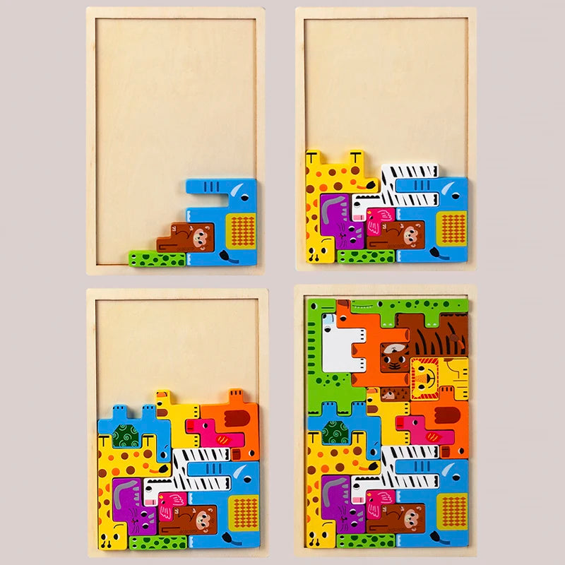 Montessori Houten Dieren & Transport Puzzel - Educatief Speelgoed voor Peuters