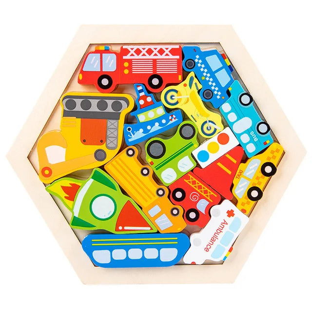 Houten 3D Puzzel voor Kinderen - Educatief Speelgoed Baby Dieren Puzzel