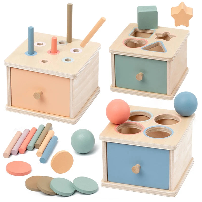 Houten Vormen Sorteer Speelgoed - Montessori Busy Board voor Baby's en Peuters