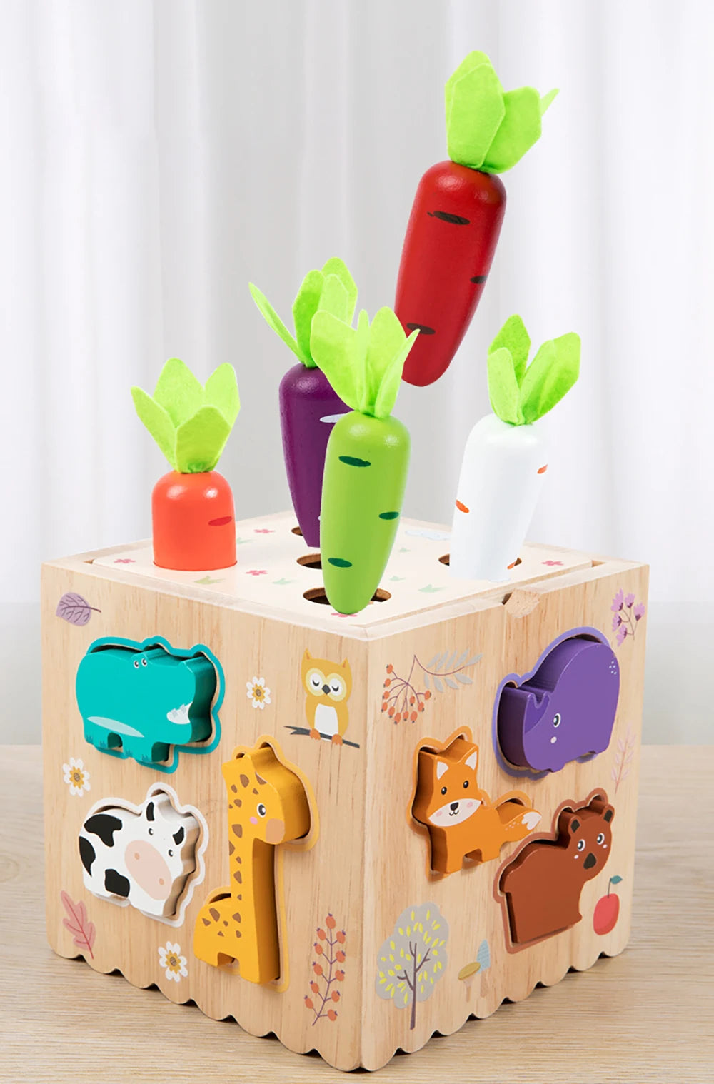 Houten Montessori Vormensorteerspel - Educatief Puzzelspel voor Peuters