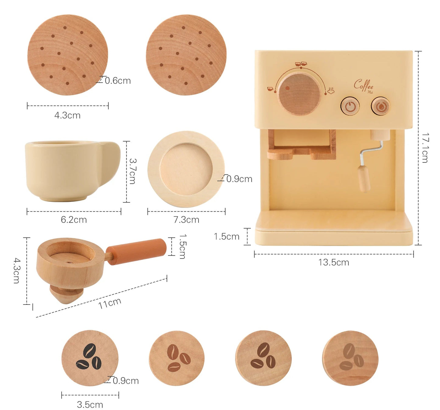 Machine à café en bois – jeu de rôle dans la cuisine enfant