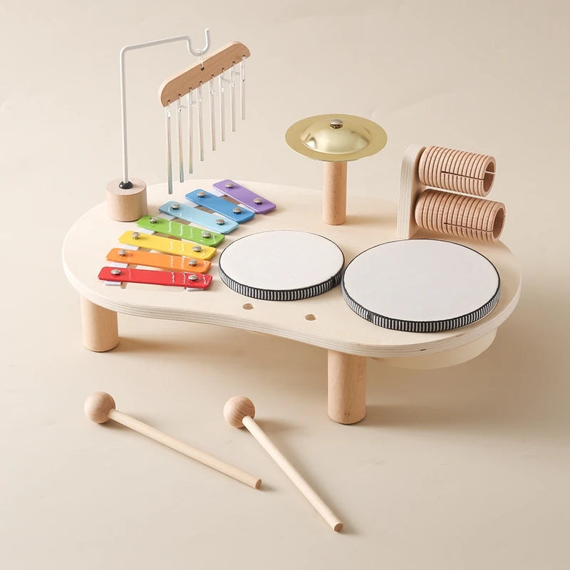 Houten Montessori muziekspeelgoed – xylofoon met klankbellen