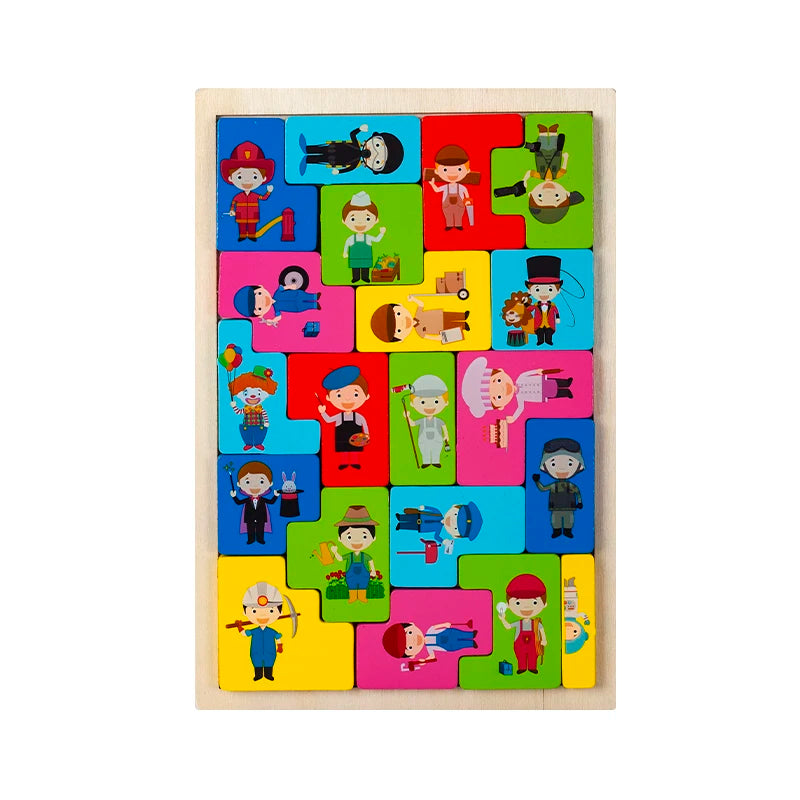 Montessori Houten Dieren & Transport Puzzel - Educatief Speelgoed voor Peuters